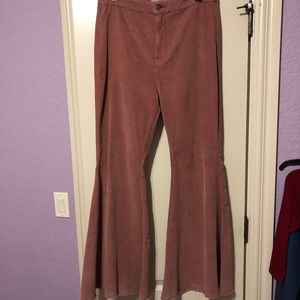 Free People flare pants (rose colored)